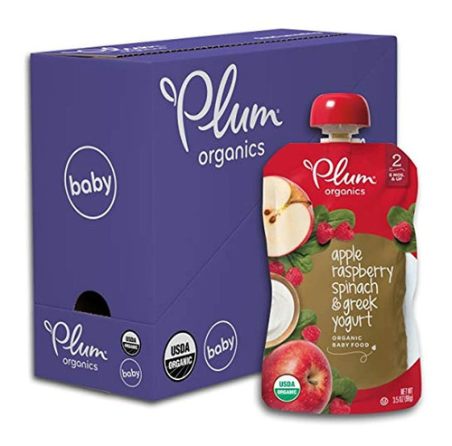Plum Organics Stage 2 Alimento Orgánico Para Bebés, Manzana,
