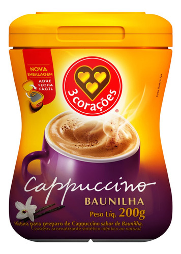  Cappuccino Baunilha 200 G 3 Corações 