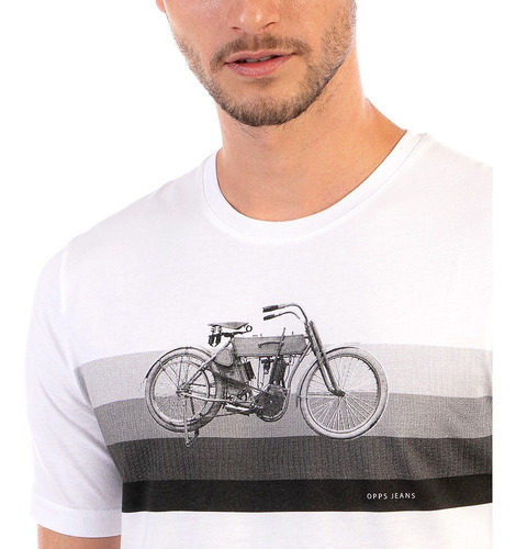 Imagen 4 de 5 de Playera Manga Corta De Hombre 100% Algodón Estampado Moda