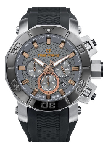 Reloj De Pulsera Time Force Para Caballero Tf5019m-10 Negro