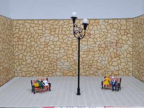 Imagen 4 de 7 de Nico 2 Farolas 2 Luces Con Arabescos 9 Cms Metal H0 (eih 09)