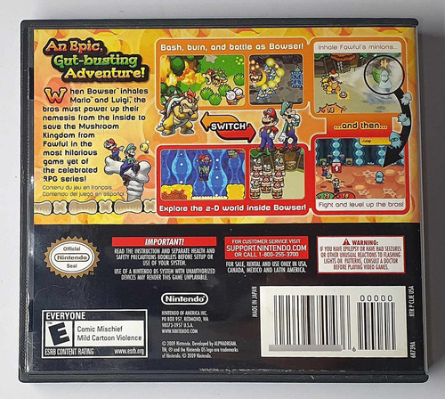 Mario & Luigi: Bowser's Inside Story Nintendo Ds Retromx (Usado)
