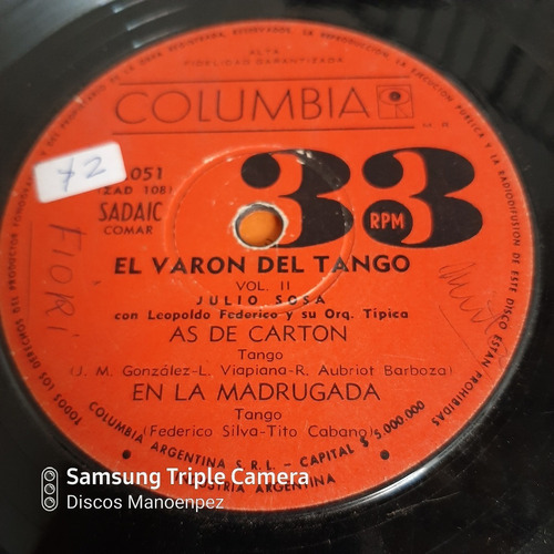 Simple El Varon Del Tango Julio Sosa Columbia C21