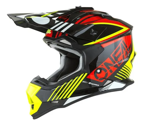 Casco Oneal 2 Srs Rush Rojo/ Amarillo Motocross Enduro Color Rojo Tamaño  del casco M (57-58 cm)