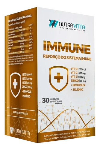 Reforço Do Sistema Imune Nutravitta Combo Vitaminas C D E +