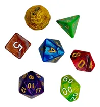Comprar Set De 7 Dados Juegos De Rol - Arcoíris - Marmoleado