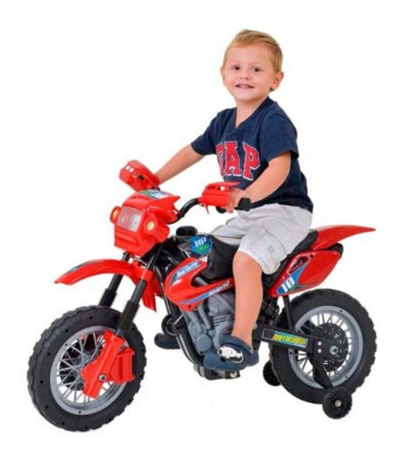 Mini Moto Cross Infantil Elétrica Menino 6v Motocross Verde