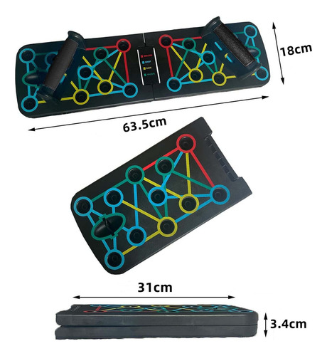 Tabla Push-up Plegable Tablero Para Lagartijas 12 En 1