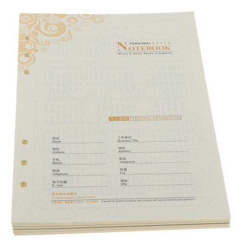 4 A5 Notebook Filler Paper Recargable Para Binder Planner 6