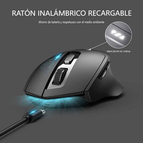 Mouse Inalámbrico Bluetooth Recargable Gamer Ergonomico 2.4g