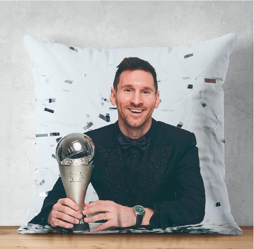 Almohadon 40x40cm Argentina Campeon Messi The Best 2023 Fifa