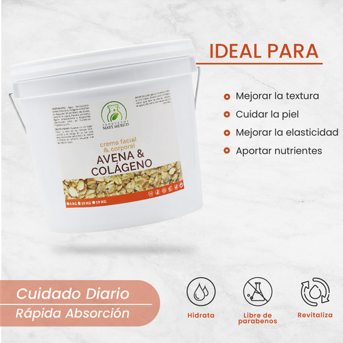 Crema De Avena Con Colágeno Hidratante (19 Kilos) Momento De Aplicación Día/noche Tipo De Piel Todo Tipo De Piel