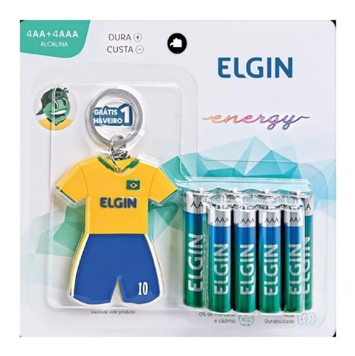 Kit 40pilhas Alcalina Elgin Aa + 40pilhas Aaa + Chaveiro S/f