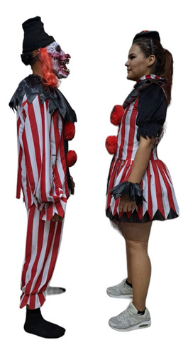 Disfraz De Payaso De Haloween Terror, Creapy Clown, Bloody, Siniestro Para Adulto