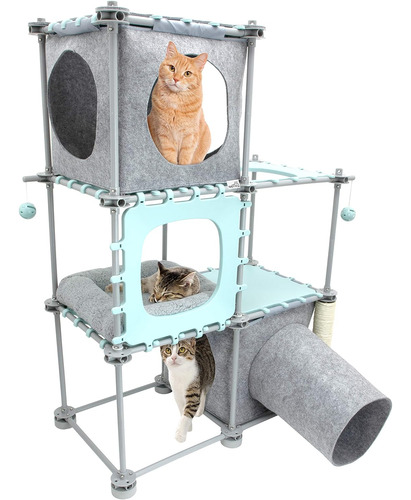 Cama Para Gatos Completa Con Accesorios Mega Kitty City