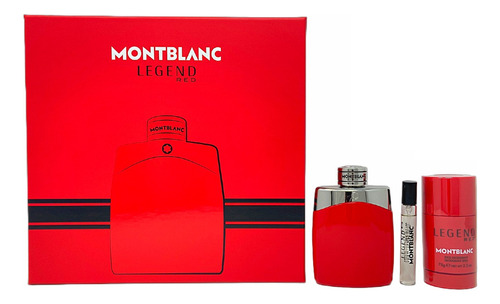 Mont Blanc Legend Red Set De 3 Pz Con Mini Para Hombre