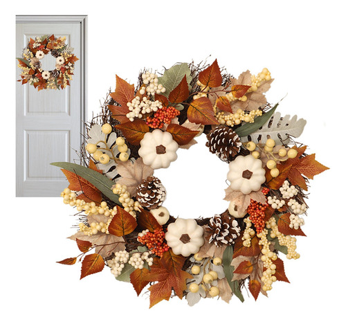 Decoración De Corona De Otoño Corona De Hojas De Arce Otoñal