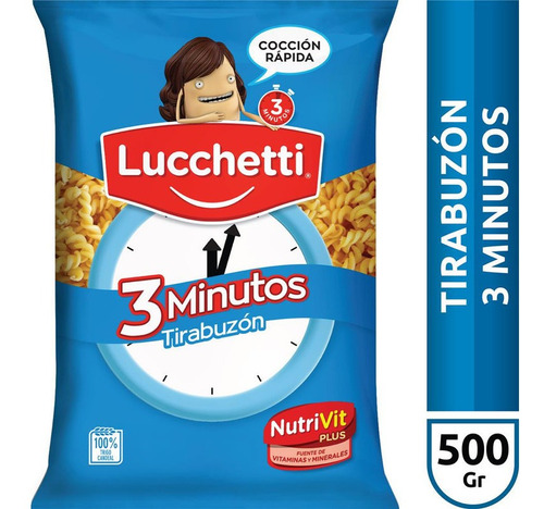 Fideos tirabuzón Lucchetti 3 Minutos 500gr