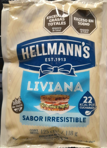 Mayonesa Hellmann's Liviana 118g Pack Por 20 Unidades