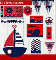 Comprar Kit Imprimible 3x1 Nautico Marinero Mini Candy Bar