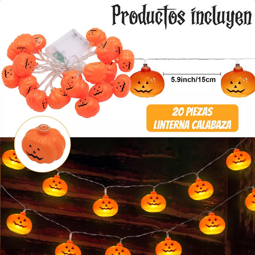 Adornos Decorativos De Calabazas Con Luces De Halloween De 3