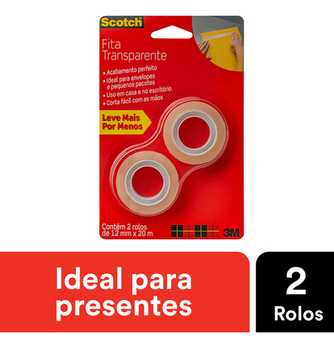 Fita Adesiva 12x20 Scotch Transparente C/2 Hb004587547 Trans