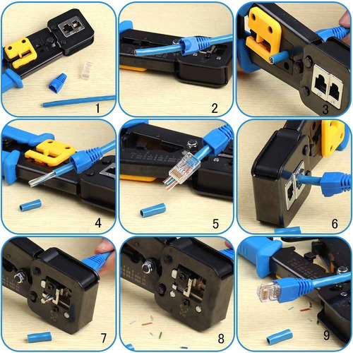 Crimpeadora Rj45 +50 Conector Cat6 Prensa Anticorte