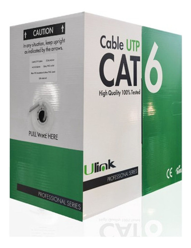 Caja De Cable Red Utp 100 Metros Cat-6 23 Awg Tecnoofertazo