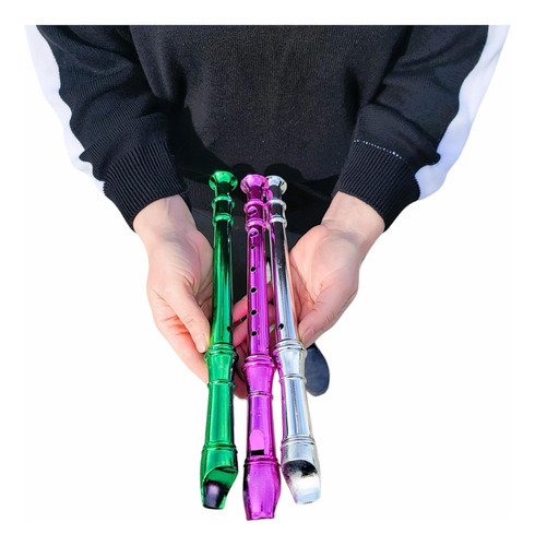 Flautas Metálicas De Color, Paquete De 6, 33 Cm, Para Niños