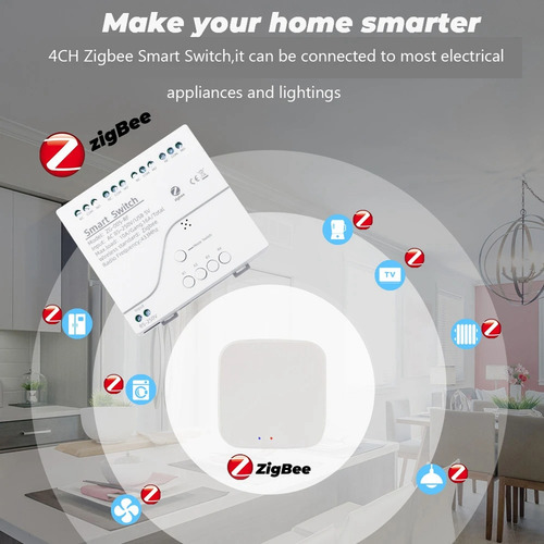 Módulo De Conmutación Inteligente Tuya Zigbee De 4 Canales R