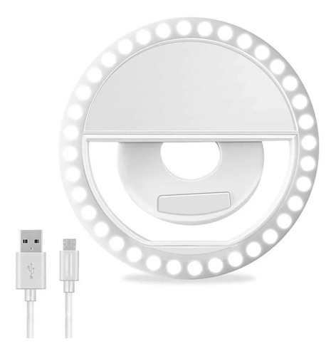 Aro Luz Led Selfie Celular 3 Modos Iluminación Usb