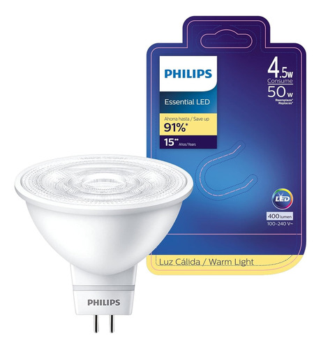 Foco Philips Spot Led Gu5.3-4.5w(50w) Luz Cálida