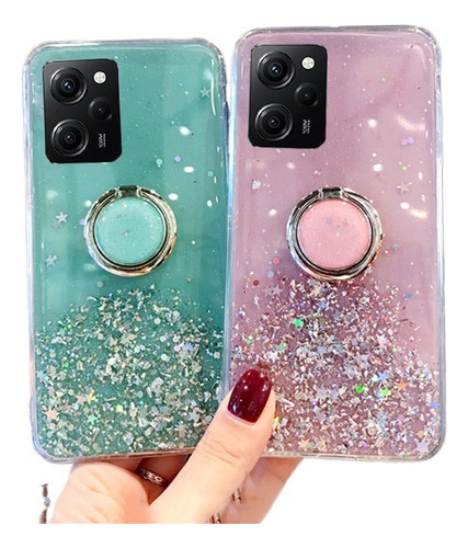 Funda Para Xiaomi Poco X5 Pro Glitter Starry Sky Ring