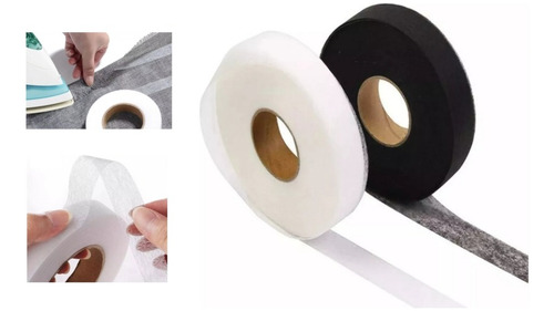 2 Rollos Cinta Adhesiva De Fusión De Tela (negro / Blanco)