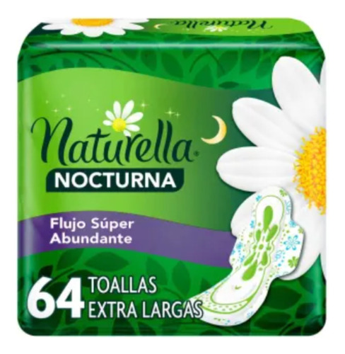 Toallas Femeninas Naturella Nocturna Extra Larga 64 Pzas