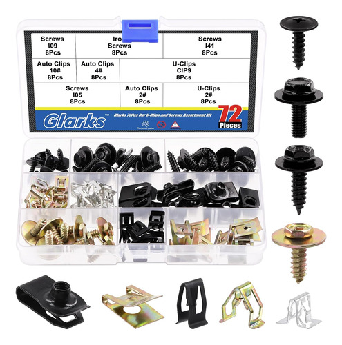 Glarks Kit Surtido De 72 Clips En U Y S Para El Cuerpo, 9 Ta