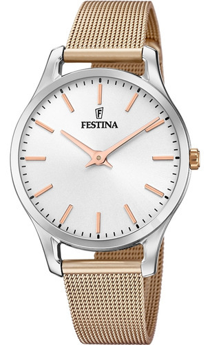 Reloj de pulsera Festina F20506/1, para mujer, con correa de acero inoxidable color plateado