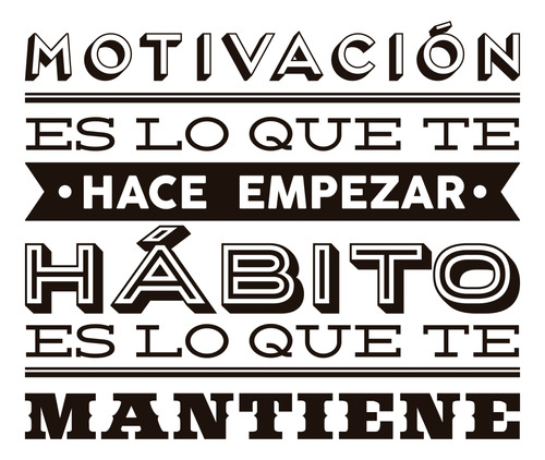 Vinilo Adhesivo Decorativo Pared: Motivación Y Hábito 70cms