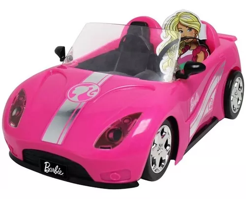 Carrinho De Controle Remoto Barbie Rosa 7 Funções Candide