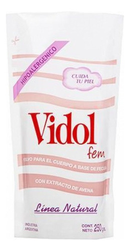 Vidol Fem Polvo Fecula Para El Cuerpo X 250g Extracto Avena