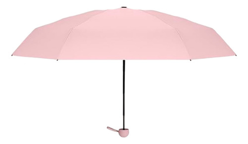 Paraguas De Bolsillo Mini Paraguas Ultraligero Plegable Uv Color Rosa Diseño De La Tela Liso