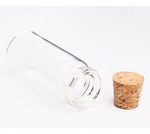 20 Frascos, Botellas De Vidrio Con Tapón De Corcho, Caja De
