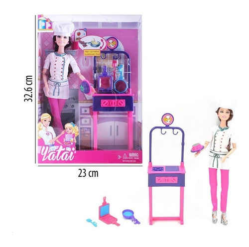 Muñeca Para Niña Cocinera Chef Cocina Juguete