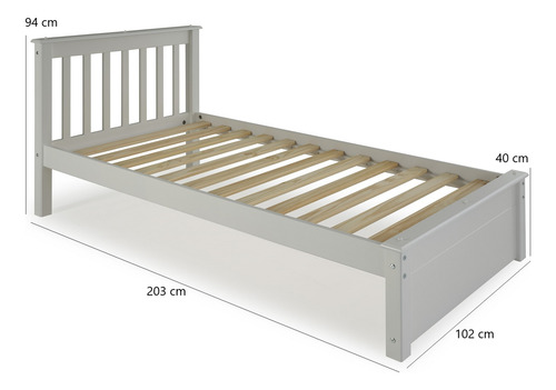 Conjunto Cama Solteiro Inglesa Com Cama Auxiliar Em Madeira Branco