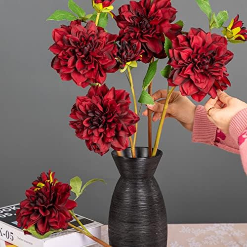 Dalia Artificial 24 Flores De Seda De Tallo Largo Falso, 5 P