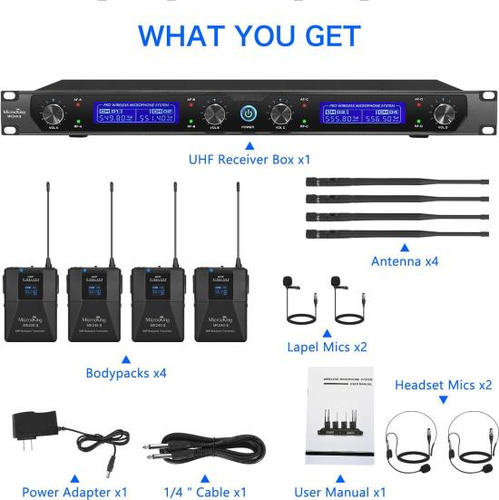 Microcking Uhf Sistema De Micrófono Inalámbrico Micrófono In