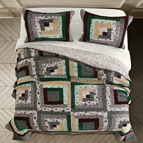 Greenland Home Gl-1805fmsk Pine Grove Quilt Set, Multicolor,