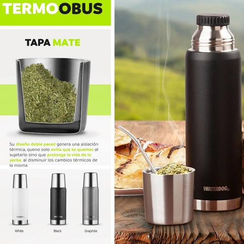 Imagen 4 de 5 de Termo Waterdog Obus de Acero Inoxidable 0.75L Grafito