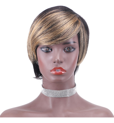 Pelucas De Pelo Humano De Color Degradado Pixie Cut Wigs