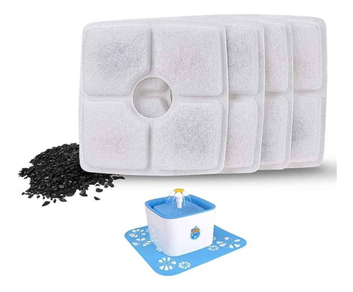 Imagen 2 de 4 de Filtro Bebedero Fuente De Agua Eléctrico Mascota (pack De 4)